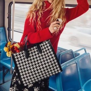 kate spade Manhattan large tote bag in houndstooth